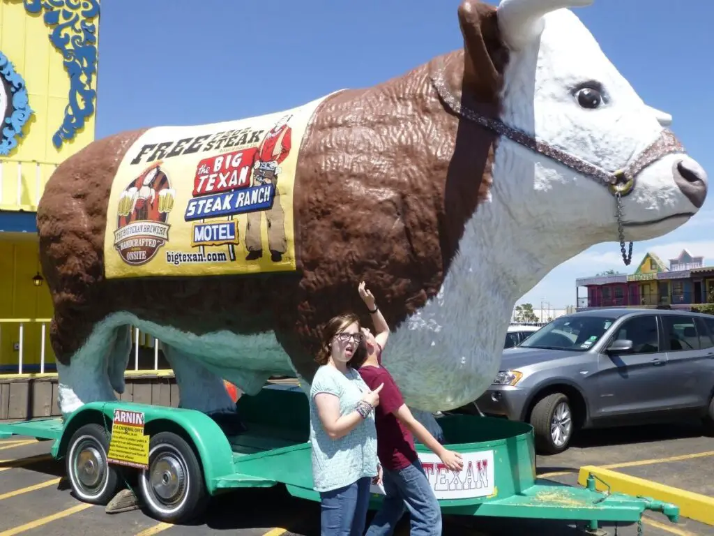 Kids on Route 66 at Amarillo Texas