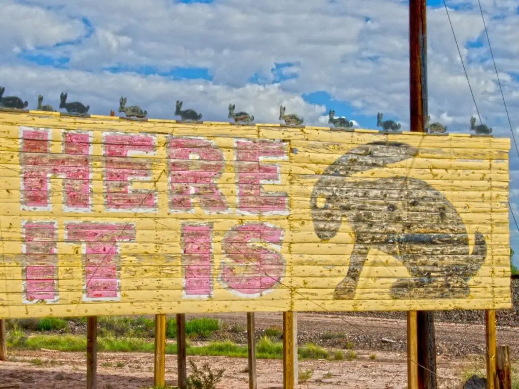 Here it is yellow sign on Route 66 