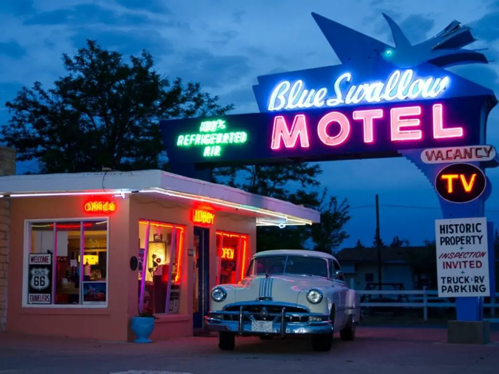 Neon at the Blue Swallow Motel in Tucumcari New Mexico
