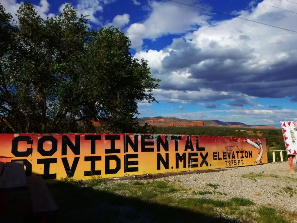 Sign for the continental divide in New Mexico