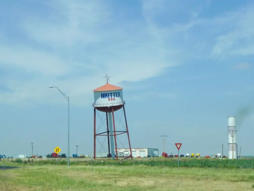 Leaning water tower in Groom Texas