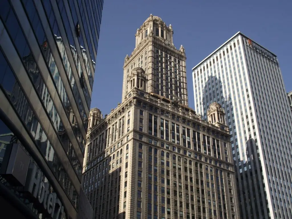 Old buildings in city of Chicago