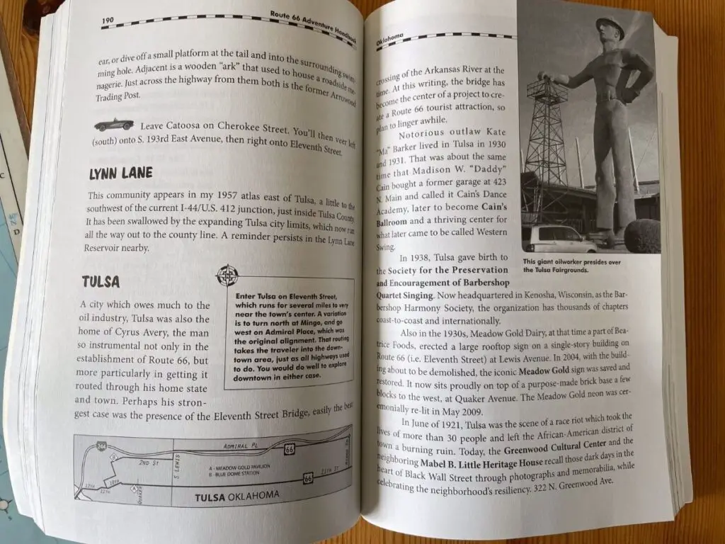 sample page of Route 66 Adventure handbook