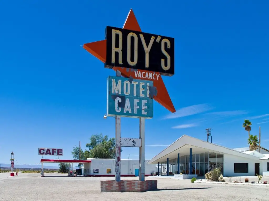 Roy's Motel Retro sign on Route 66 