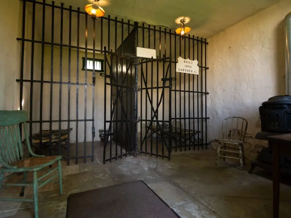 Inside the historic two cell jail in Gardner, Illinois