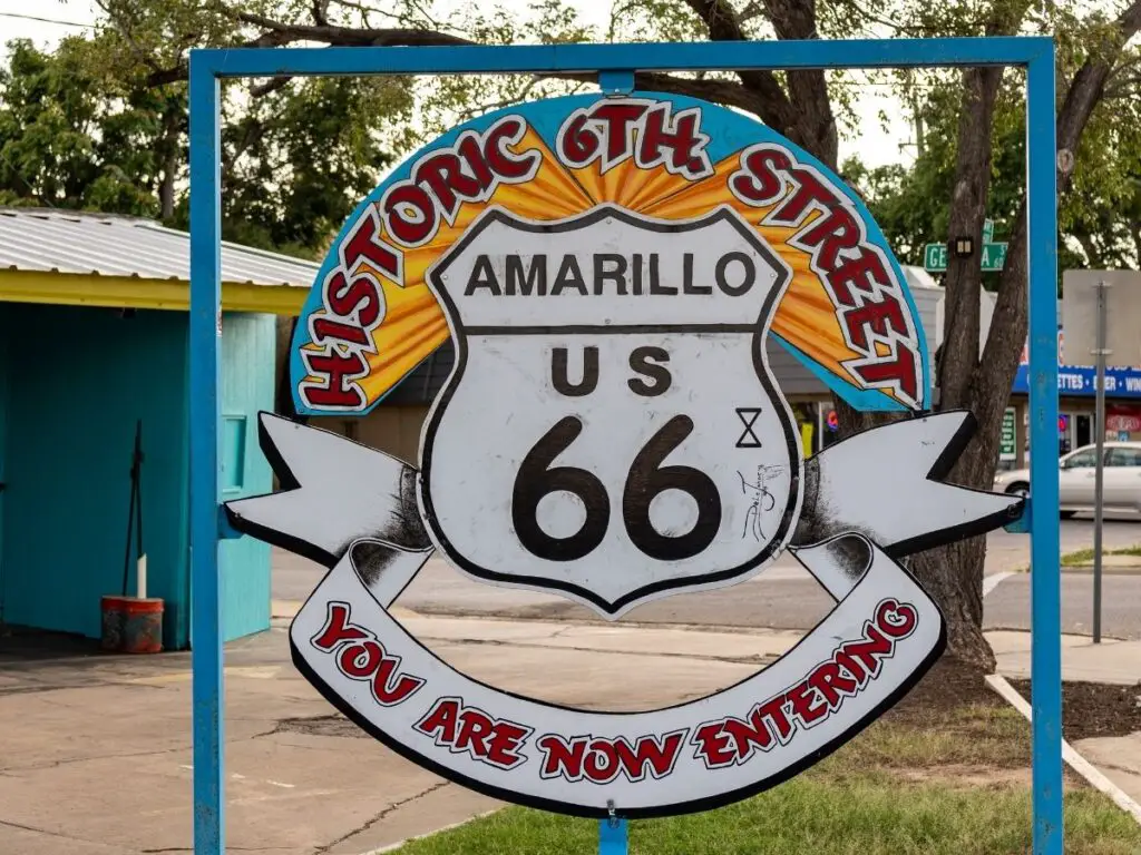 Original Route 66 in Amarillo Texas