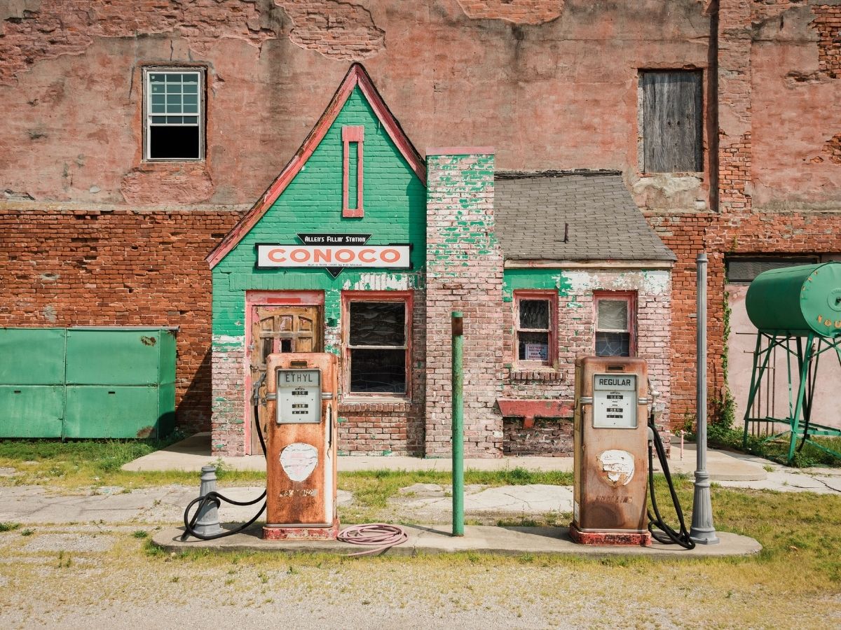 Vintage filling station in Oklahoma on Route 66