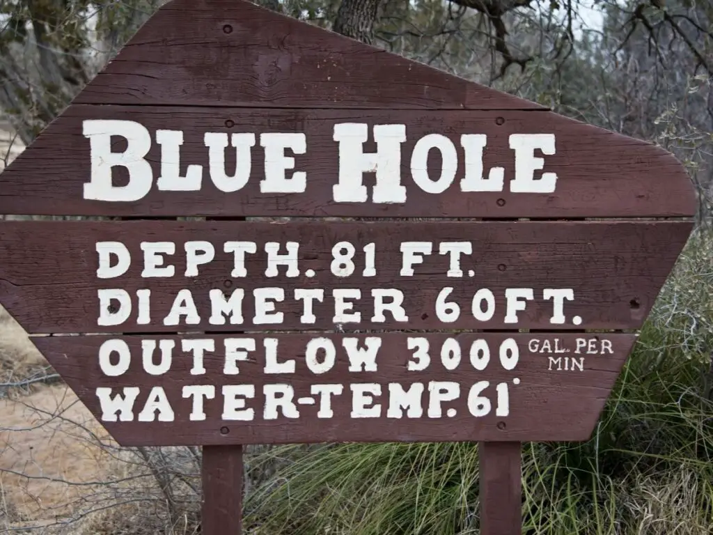 Sign for the Blue Hole in Santa Rosa