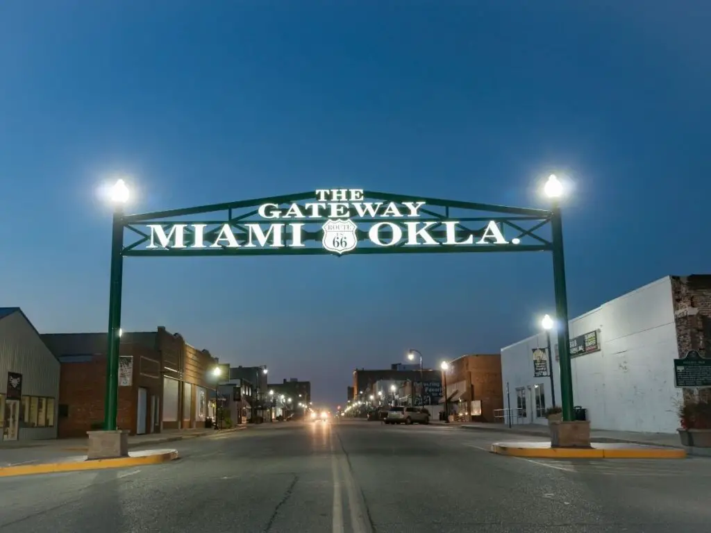 Route 66 Gateway sign in Miami Oklahoma