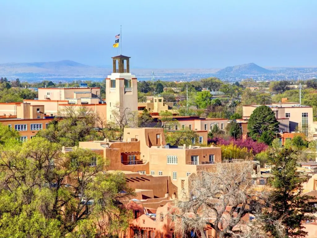 overlooking Santa Fe in New Mexico