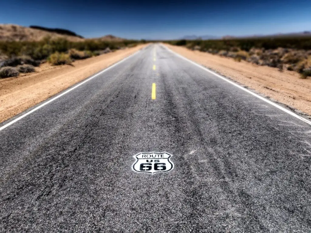 route 66 road going off into distance