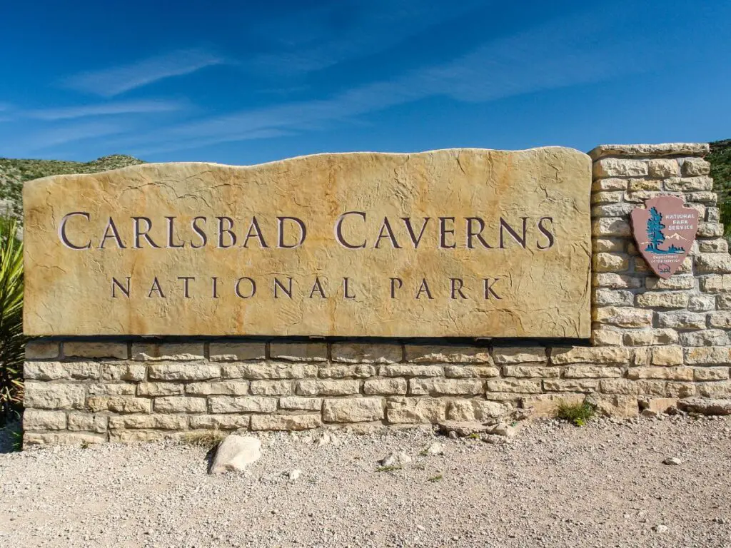 entrance sign at Carlsbad Caverns NP