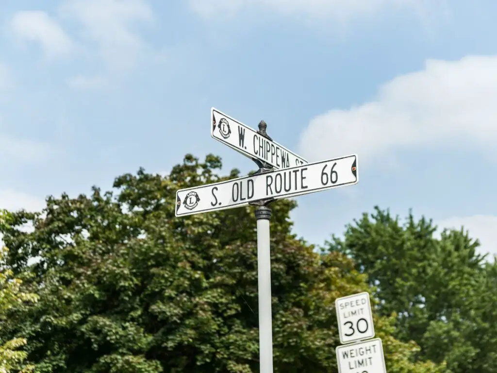 road signs along Route 66